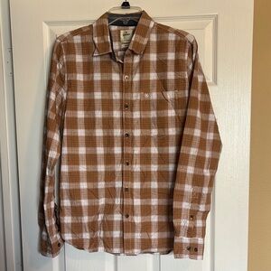 Wrogn men’s brown plaid long sleeve button down shirt size small
